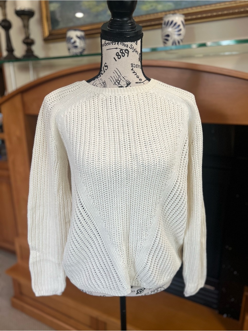 H&M Ivory Crewneck Knit Sweater
